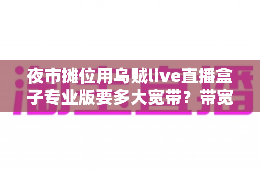 夜市摊位用乌贼live直播盒子专业版要多大宽带?带宽配置与直播优化全攻略 夜市摊位用乌贼live直播盒子专业版要多大宽带?带宽配置与直播优化全攻略