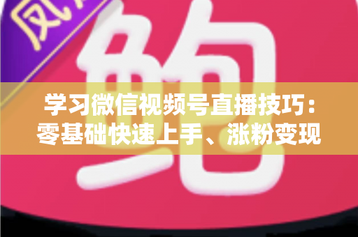 学习微信视频号直播技巧:零基础快速上手、涨粉变现的实战全攻略 学习微信视频号直播技巧:零基础快速上手、涨粉变现的实战全攻略