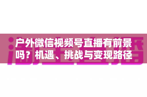 户外微信视频号直播有前景吗?机遇、挑战与变现路径全面解析 户外微信视频号直播有前景吗?机遇、挑战与变现路径全面解析