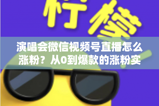 演唱会微信视频号直播怎么涨粉?从0到爆款的涨粉实战指南 演唱会微信视频号直播怎么涨粉?从0到爆款的涨粉实战指南