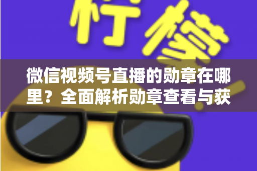 微信视频号直播的勋章在哪里？全面解析勋章查看与获取攻略