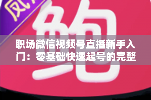 职场微信视频号直播新手入门：零基础快速起号的完整实战指南