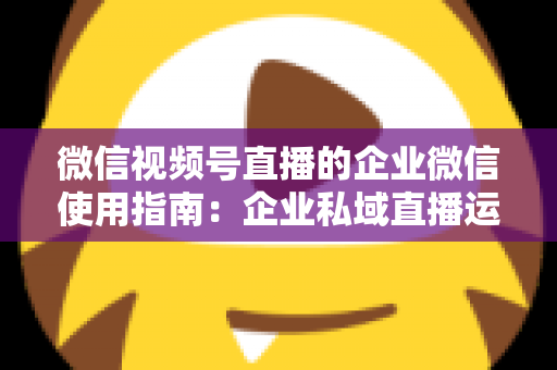微信视频号直播的企业微信使用指南:企业私域直播运营全流程实操手册 微信视频号直播的企业微信使用指南:企业私域直播运营全流程实操手册