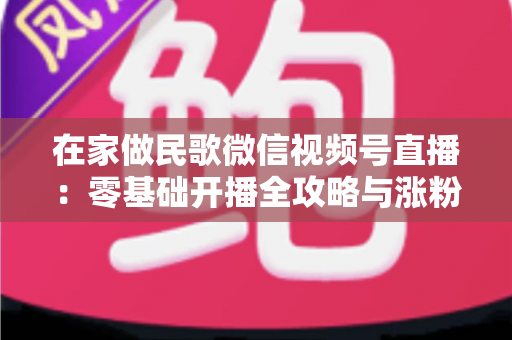 在家做民歌微信视频号直播：零基础开播全攻略与涨粉变现实战指南