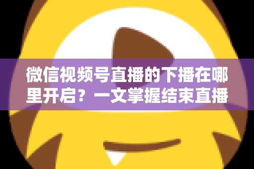 微信视频号直播的下播在哪里开启?一文掌握结束直播按钮位置与下播全流程(新手主播必看指南) 微信视频号直播的下播在哪里开启?一文掌握结束直播按钮位置与下播全流程(新手主播必看指南)