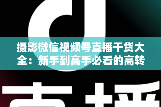 摄影微信视频号直播干货大全:新手到高手必看的高转化直播运营实战指南 摄影微信视频号直播干货大全:新手到高手必看的高转化直播运营实战指南